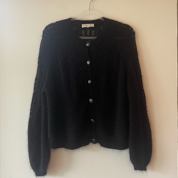 Sezane La Maille Tonio black cardigan sweater size M - Picture 6 of 14